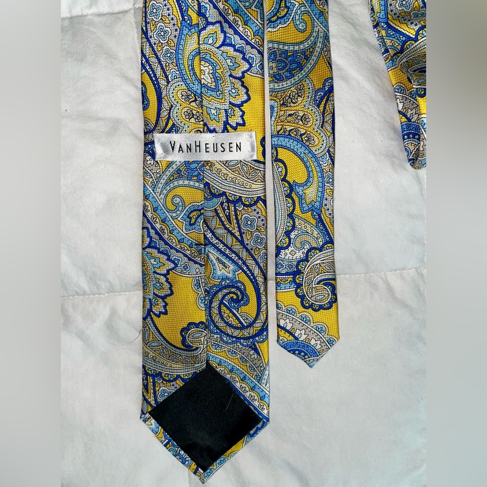 VanHeusen Tie - blue and yellow paisley!